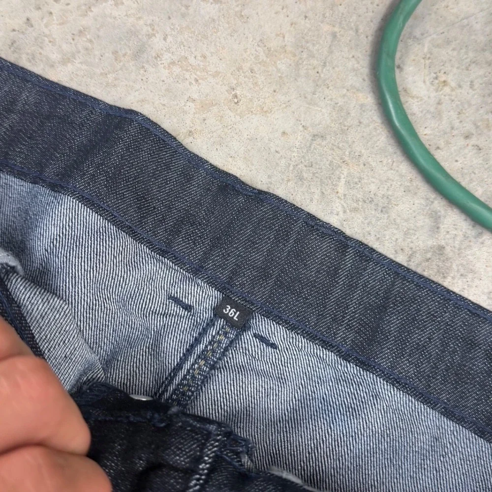 Kruze Denim Vintage Y2K Raw Blue Cargo Jeans Mens 36x34 European Style Baggy